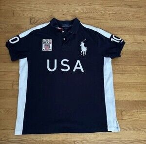 Vintage Polo Ralph Lauren USA Rugby Big Pony Chief Keef Polo Stadium Olympics